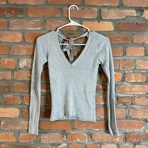 Stradivarius V-neck Sweater with Tie Back Fits Like Size XS